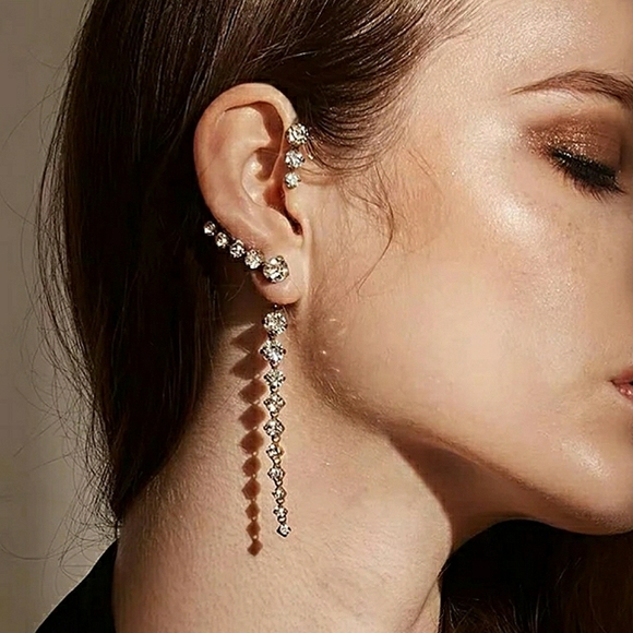 💋FLASHBUY HANGING RHINESTONE CUFF EARRING!!! - Picture 2 of 7